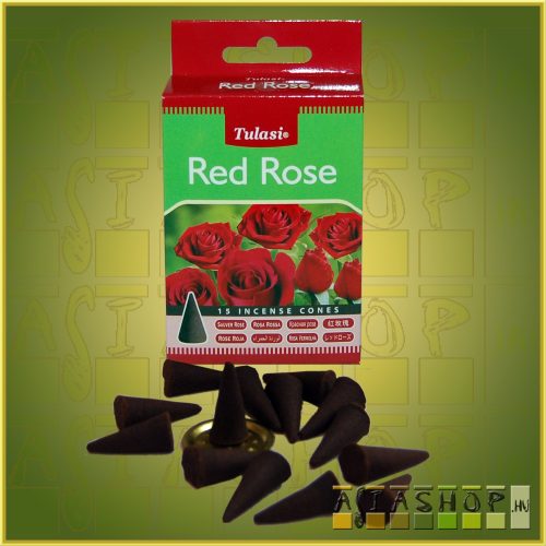 Kúpfüstölő Vörös Rózsa / Tulasi Red Rose Füstölő Kúp