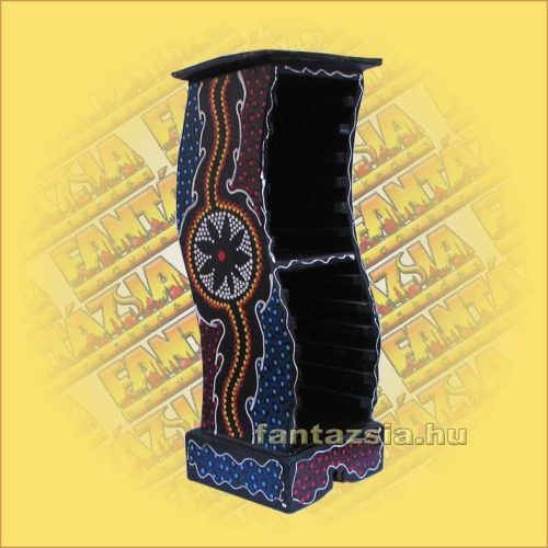 CD Tartó Trópusi Fából Aboriginal Festéssel íves kicsi