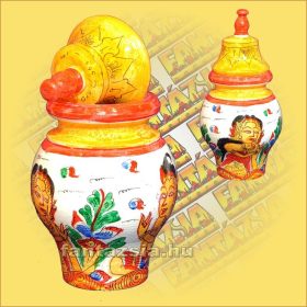   Tároló (Kézzel Festett) Wayang Motívumokkal/Csúcsos fedéllel/Indonéz