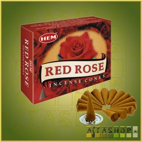 Kúpfüstölő Vörös Rózsa / HEM Red Rose Füstölő Kúp
