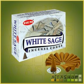   Kúpfüstölő Fehér Zsálya / HEM White Sage Füstölő Kúp