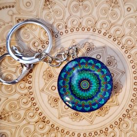 Mandalás kulcstartó-zöld