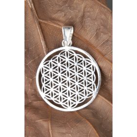 Életvirág medál ezüstözött