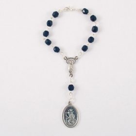 Rózsafüzér-Autós-Csiszolt kristály-fekete