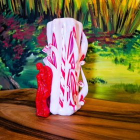 Faragott Gyertya Angyallal Törtfehér