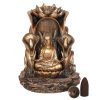 "Bronz színű Buddha"-Back Flow-lefelé áramlós-folyékony füst- füstölőtartó