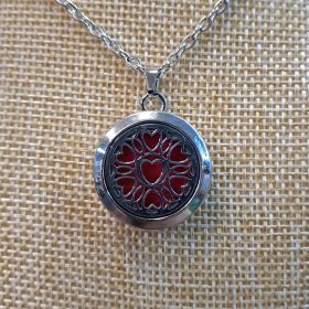   "Szív Mandala" Ezüst színű Aroma Medál-Diffúzor Medál