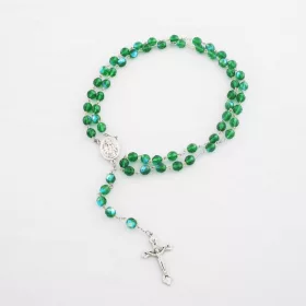 Rózsafüzér-Csiszolt kristály-zöld