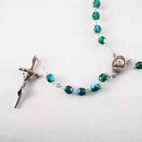 Rózsafüzér-Csiszolt kristály-zöld