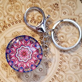 Mandalás kulcstartó-tarka