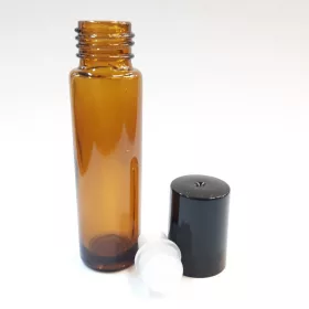 Roll On-10 ml műanyag golyós borostyán üveg