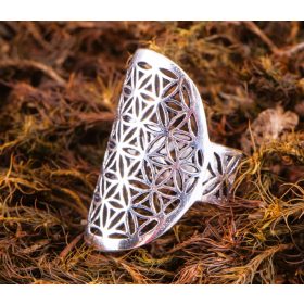 Életvirága Gyűrű Sárgaréz ezüstözött