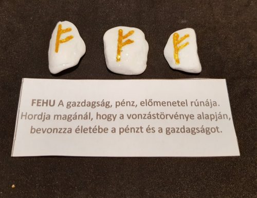 FEHU-Rúna talizmán-görög márvány