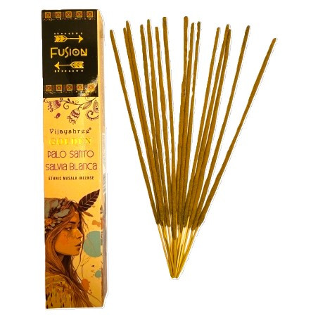 Golden Fusion Palo Santo & White Sage masala füstölő