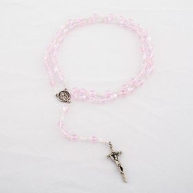 Rózsafüzér-Csiszolt kristály-rózsaszín