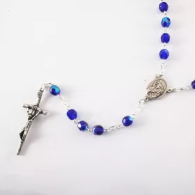 Rózsafüzér-Csiszolt kristály-kék