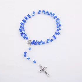 Rózsafüzér-Csiszolt kristály-kék