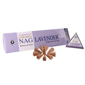   Golden Nag Lavender-Levendula Back Flow Kúpfüstölők (folyékony füst)