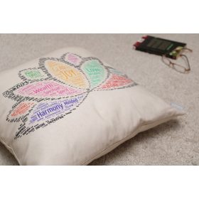 Díszpárna – Lótusz Angol Pozitív Üzenetekkel