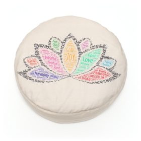   Nagy méretű Meditációs párna - Lótusz Angol Pozítiv Üzenetekkel