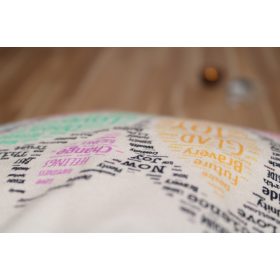   Nagy méretű Meditációs párna - Lótusz Angol Pozítiv Üzenetekkel